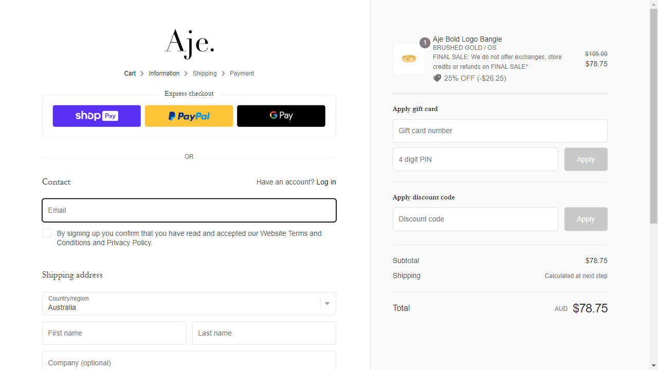 How to apply Aje World coupon code